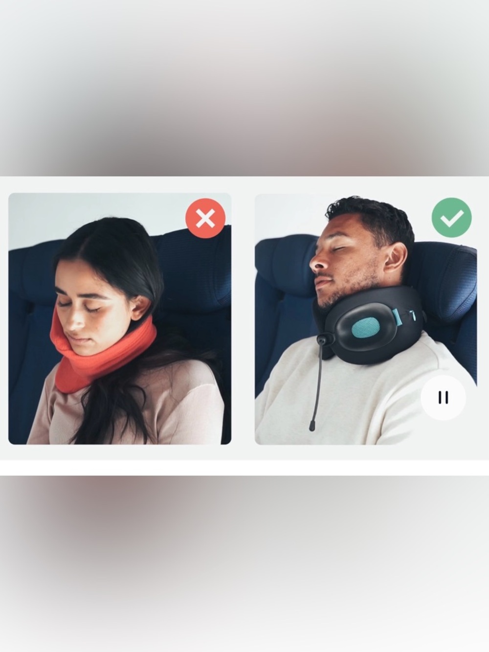 Cabeau Evolution Cool Memory Foam Travel Neck Pillow Black - Picture 4 of 6
